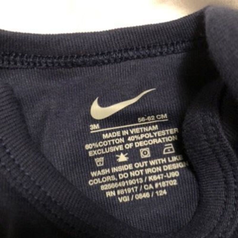 Nike Baby Onesies 3-Pack Blue/White/ Midnight Navy Size 3 Months - Picture 6 of 6